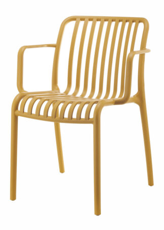 Kava terassituoli keltainen käsinojilla
