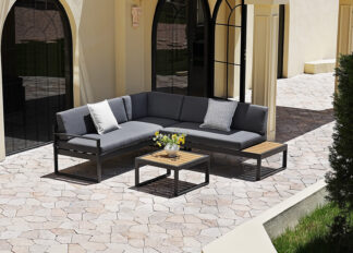 Alicante kulmasohva pöydällä terassille